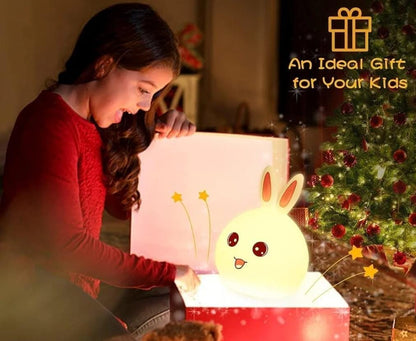Cute face rabbit LED silicon night lamp
